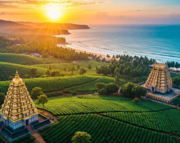 Vibrant South Indian landscape poster