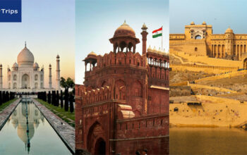 Golden Triangle tour map showing Delhi, Agra and Jaipur connected by road — India travel packages 2026