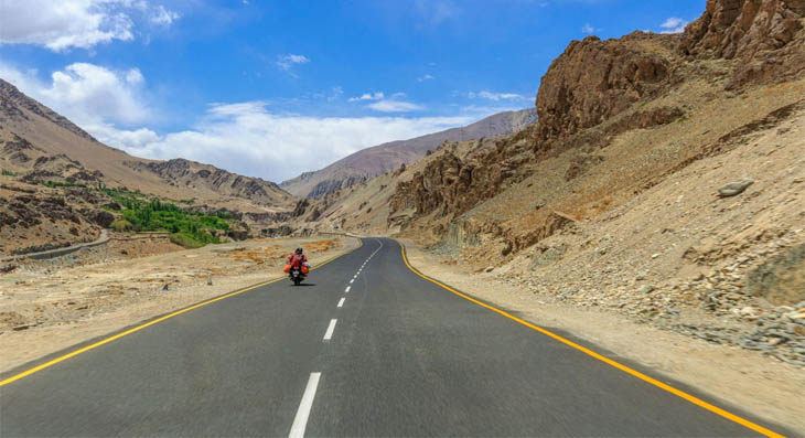 Panoramic view of Leh Ladakh high-altitude landscape – best place to visit in July in India with friends