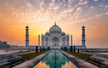 Taj Mahal at sunrise — the iconic stop on a Golden Triangle India vacation from the USA