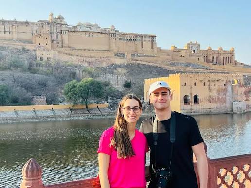 Couple exploring Amber Fort in Jaipur, Rajasthan