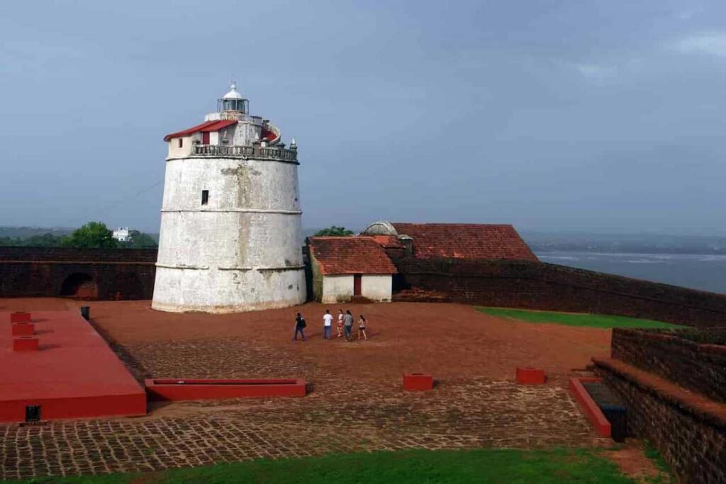 Best tourist places to visit in Goa - Fort Aguada lighthouse and Portuguese fortification in Goa