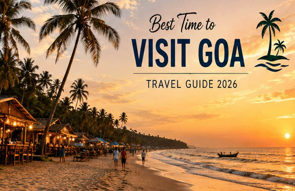 Best time to visit Goa — beach at sunset showing ideal winter travel weather