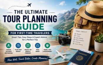 The ultimate tour planning guide for first-time travelers with travel essentials, itinerary, and vacation planning checklist.