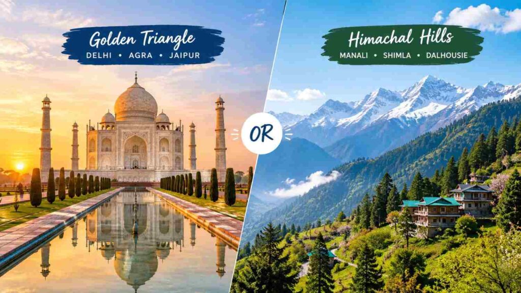 The Taj Mahal in Agra, part of the Golden Triangle tour, an alternative to Kashmir
