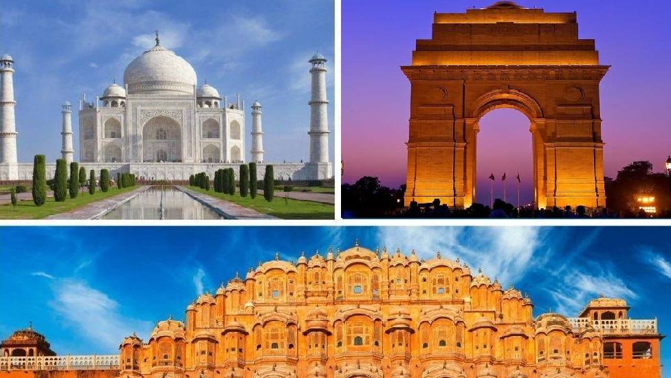 Golden Triangle Vacation Packages Thumbnail images covering delhi agra jaipur